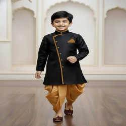 Boys Jute Indo-Western Kurta Dhoti Set